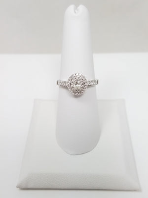 Exquisite 14k White Gold Natural Diamond Engagement Ring