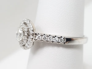 Exquisite 14k White Gold Natural Diamond Engagement Ring
