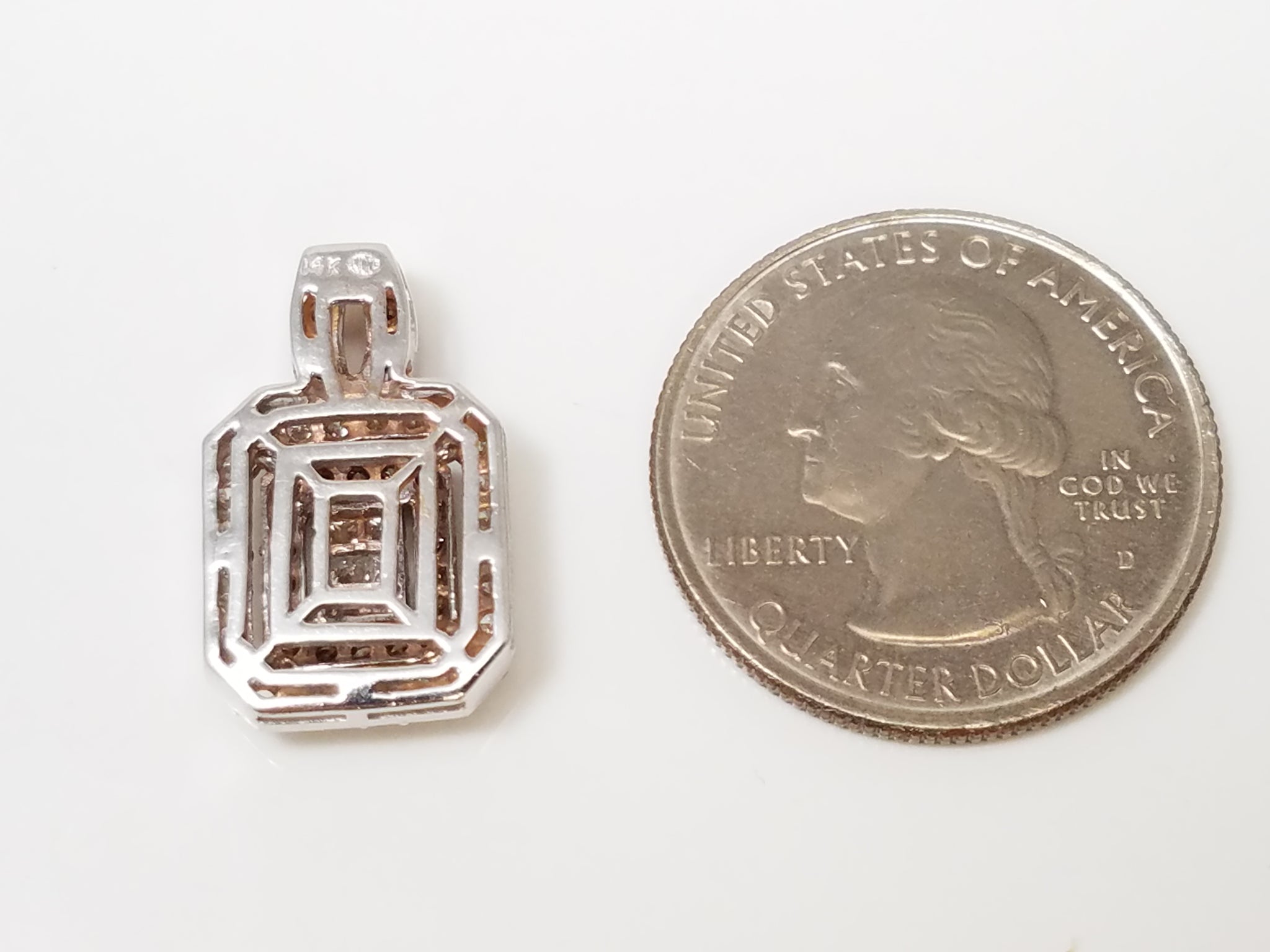 Elegant 14k White Gold Natural Diamond Pendant