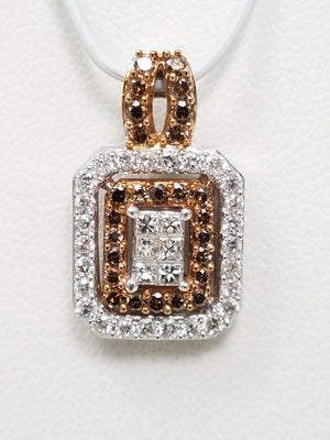 Elegant 14k White Gold Natural Diamond Pendant