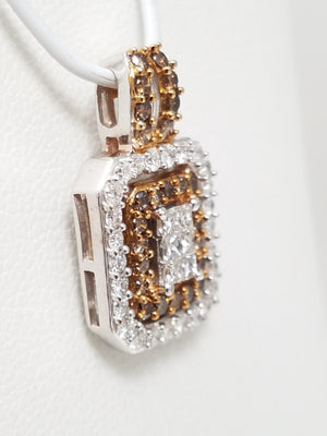 Elegant 14k White Gold Natural Diamond Pendant