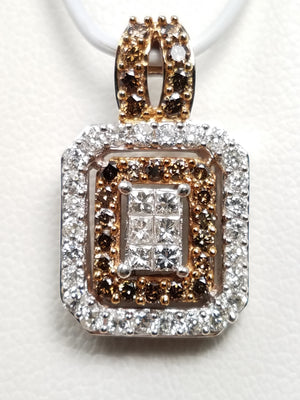 Elegant 14k White Gold Natural Diamond Pendant