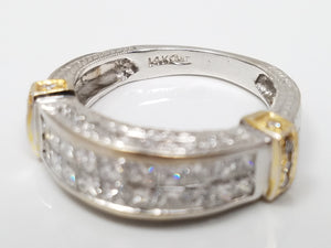Remarkable 14k Two Tone Gold Natural Diamond Wedding Ring Band