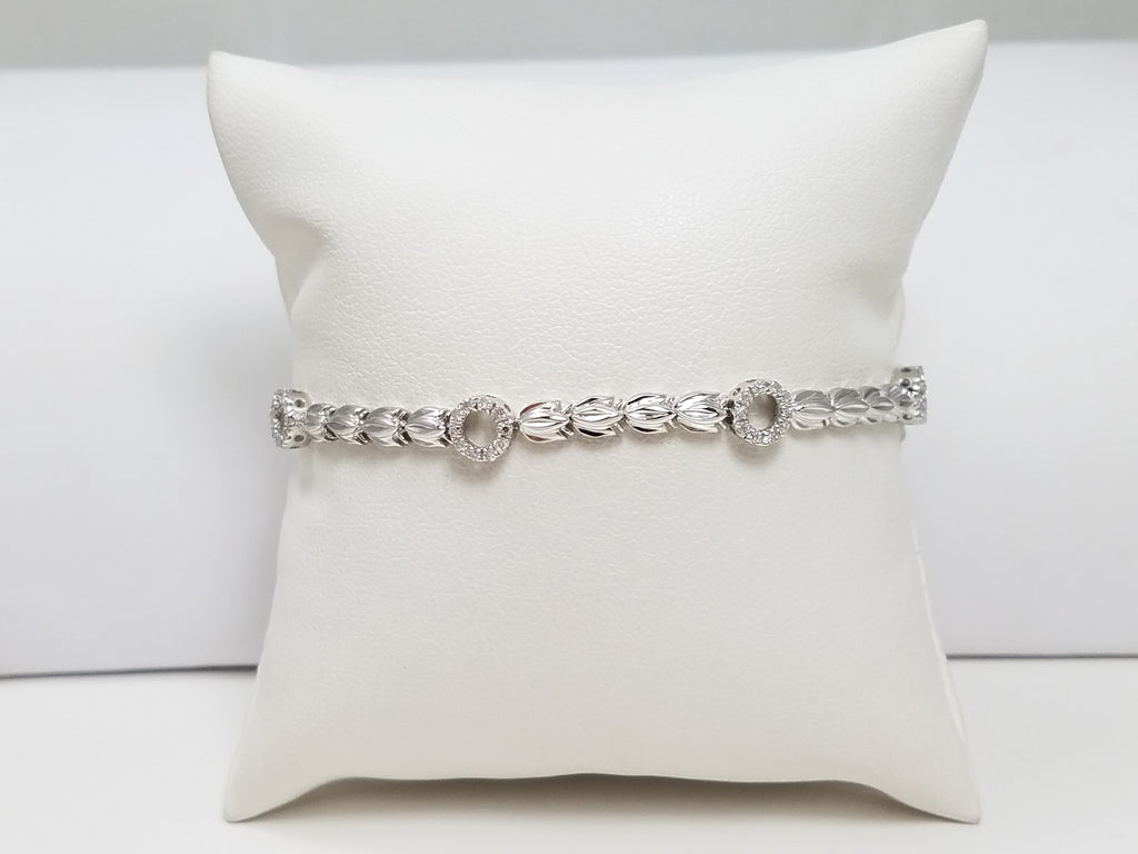 Elegant 14k White Gold Natural Diamond Bracelet