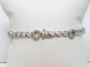Elegant 14k White Gold Natural Diamond Bracelet