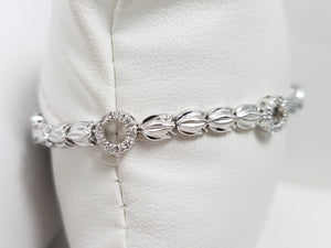 Elegant 14k White Gold Natural Diamond Bracelet