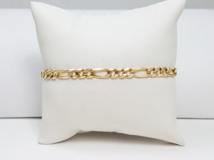 Classic 8.25" Solid 14k Yellow Gold Figaro Link Bracelet