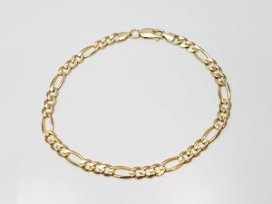 Classic 8.25" Solid 14k Yellow Gold Figaro Link Bracelet