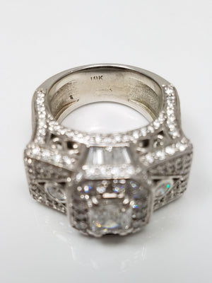 Outrageous 7.30ctw Natural Diamond 18k White Gold Engagement Ring