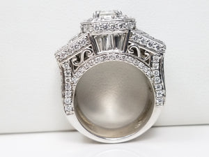 Outrageous 7.30ctw Natural Diamond 18k White Gold Engagement Ring