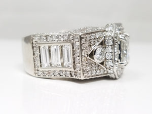 Outrageous 7.30ctw Natural Diamond 18k White Gold Engagement Ring