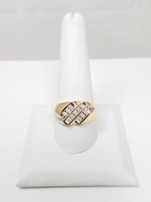 Dapper Men's 10k Yellow Gold Natural Diamond Ring