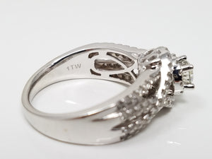 Scintillating 14k White Gold 1ctw Natural Diamond Engagement Ring