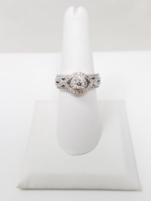 Scintillating 14k White Gold 1ctw Natural Diamond Engagement Ring