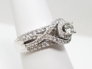 Scintillating 14k White Gold 1ctw Natural Diamond Engagement Ring