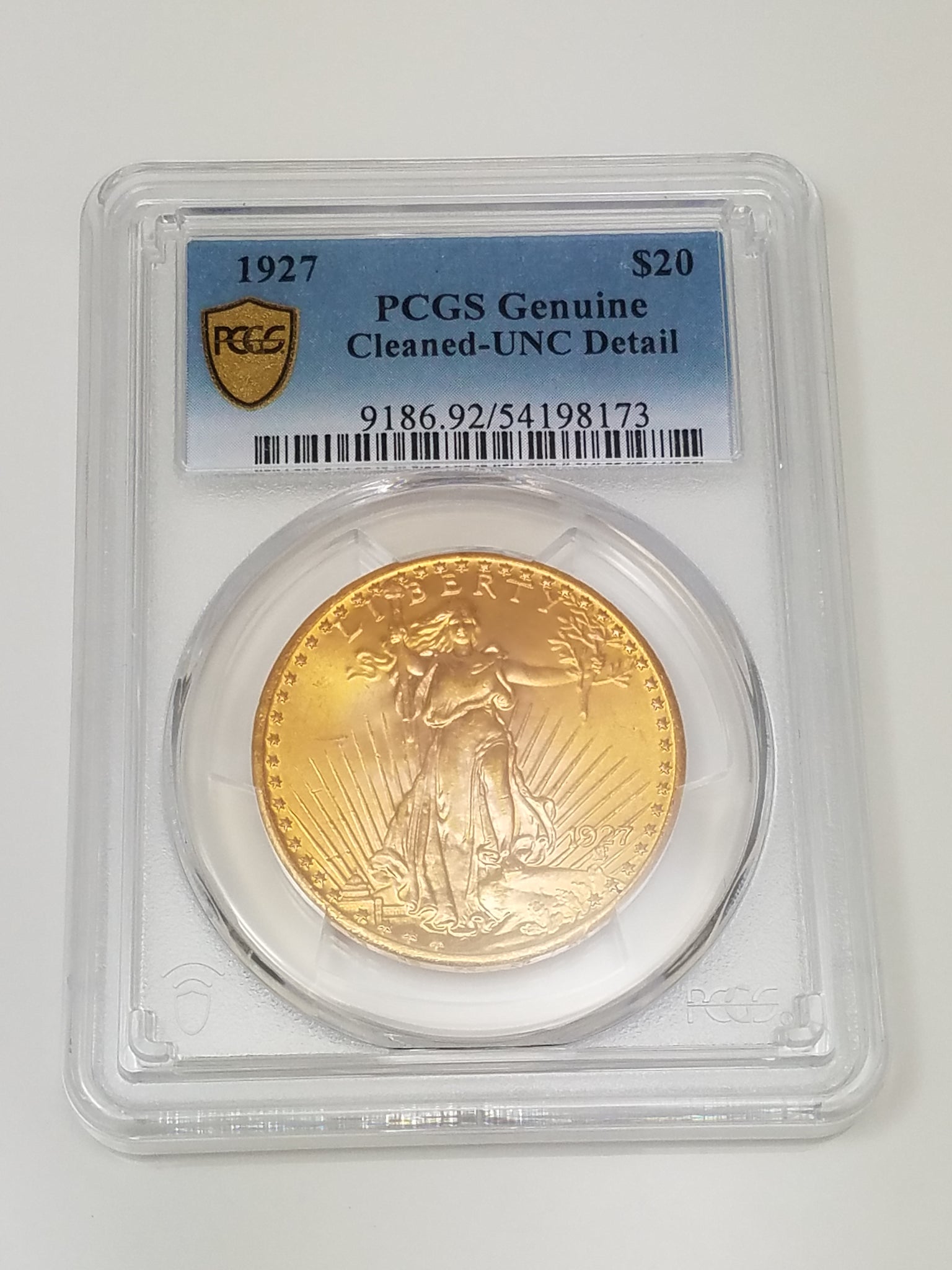 Gorgeous Certified 1927 U.S. Saint Gaudens $20 Gold Coin