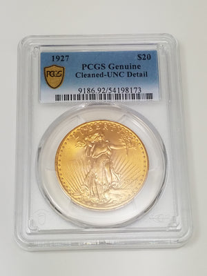 Gorgeous Certified 1927 U.S. Saint Gaudens $20 Gold Coin