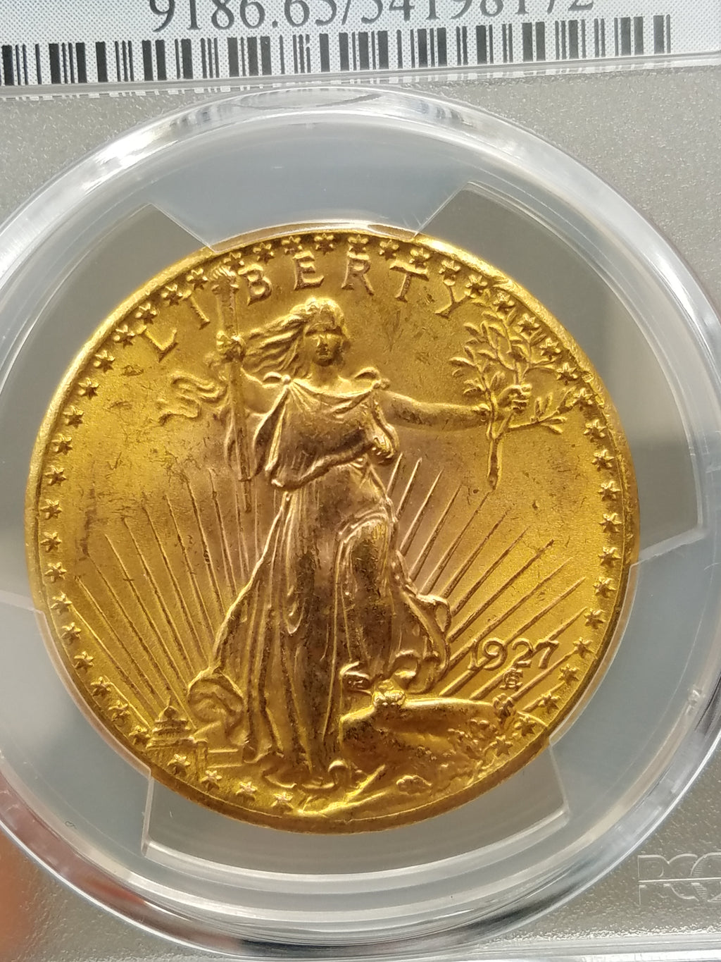 Gorgeous Certified 1927 US Saint Gaudens $20 Gold Coin MS-65