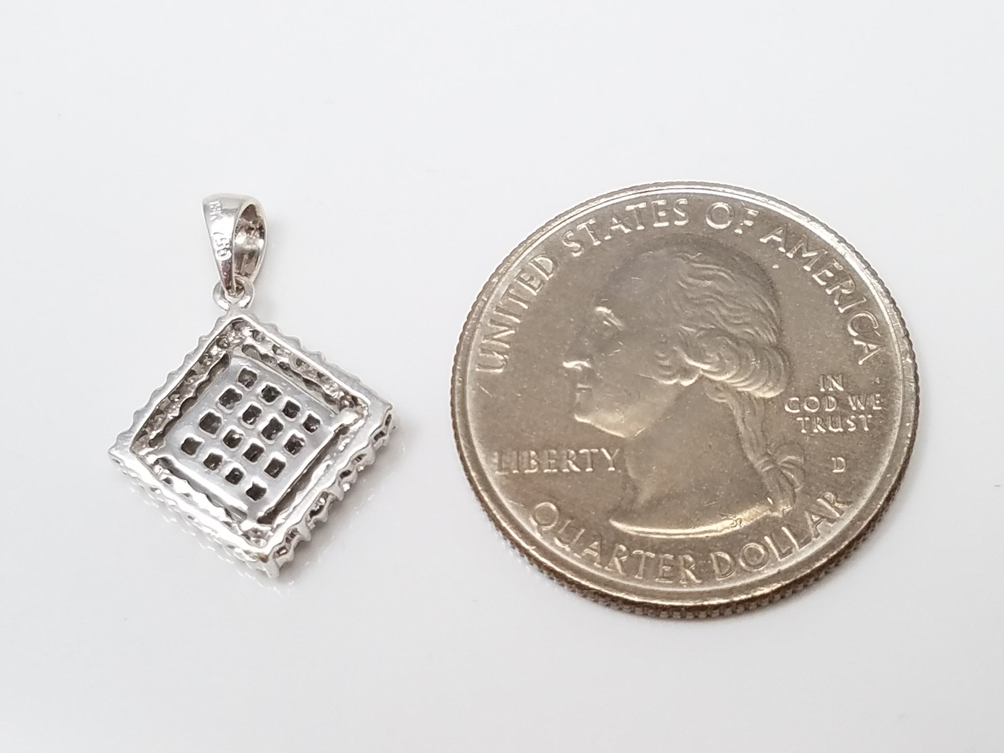 Sparkling 1/2ctw Natural Diamond Geometric Pendant in 18k White Gold