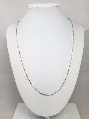 14k White Gold Solid Diamond Cut Rope 20.5" Necklace