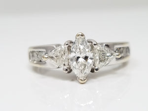 .75ctw Natural Diamond Engagement Ring in 14k White Gold