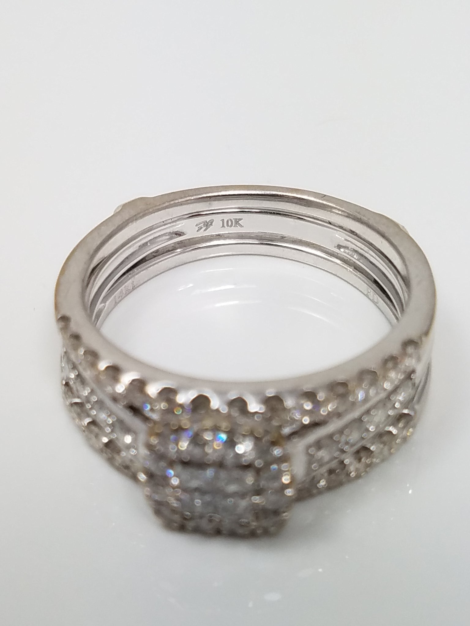 3/4ctw Natural Diamond10k/14k White Gold Wedding Ring Set