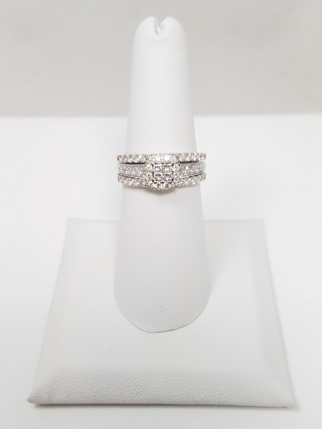 3/4ctw Natural Diamond10k/14k White Gold Wedding Ring Set