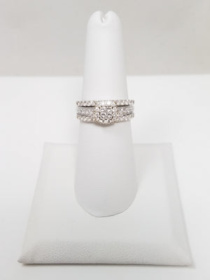 3/4ctw Natural Diamond10k/14k White Gold Wedding Ring Set