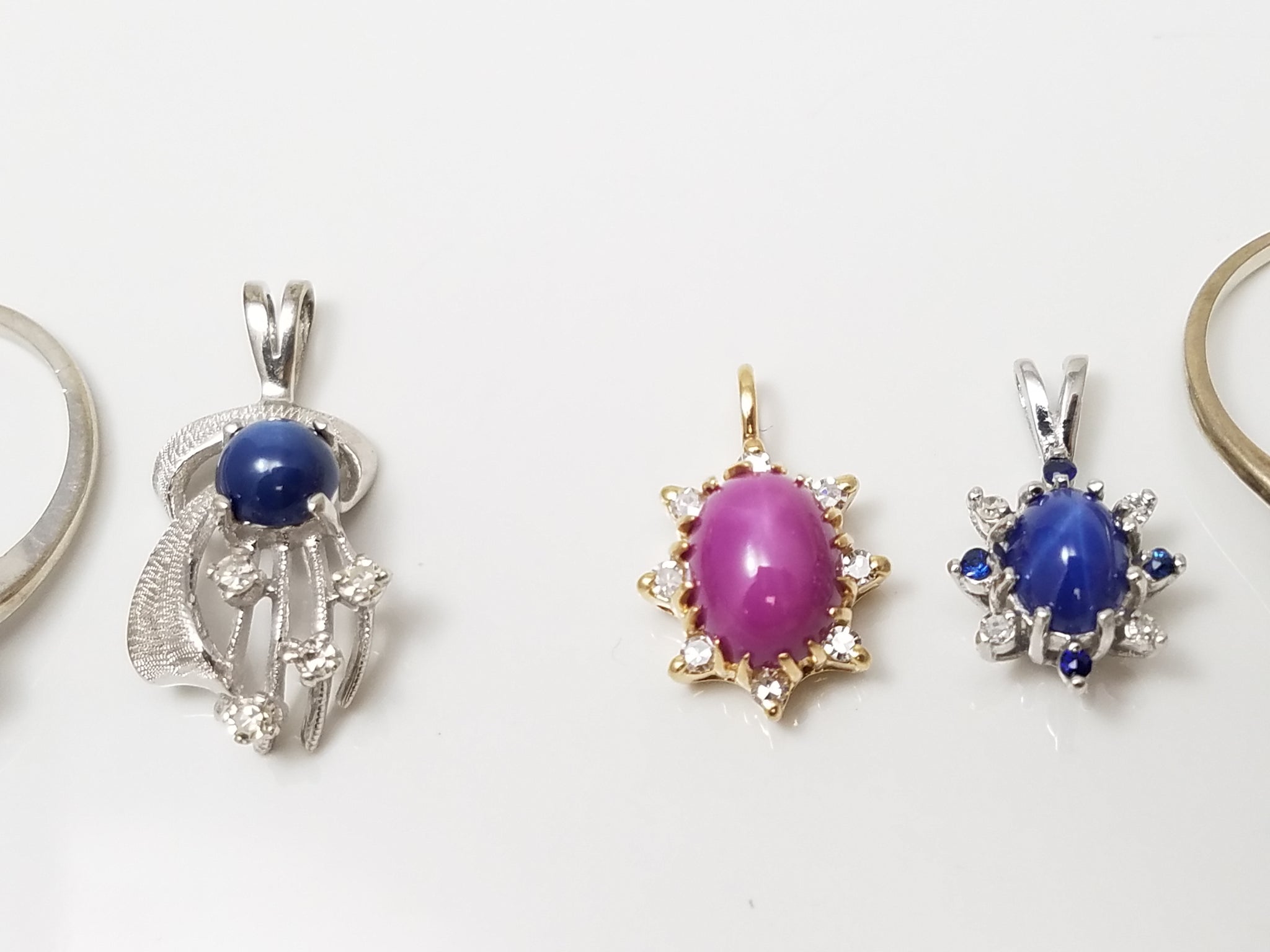 1960-1970's 10k/14k Gold Synthetic Star Sapphire Natural Diamond Jewelry Lot