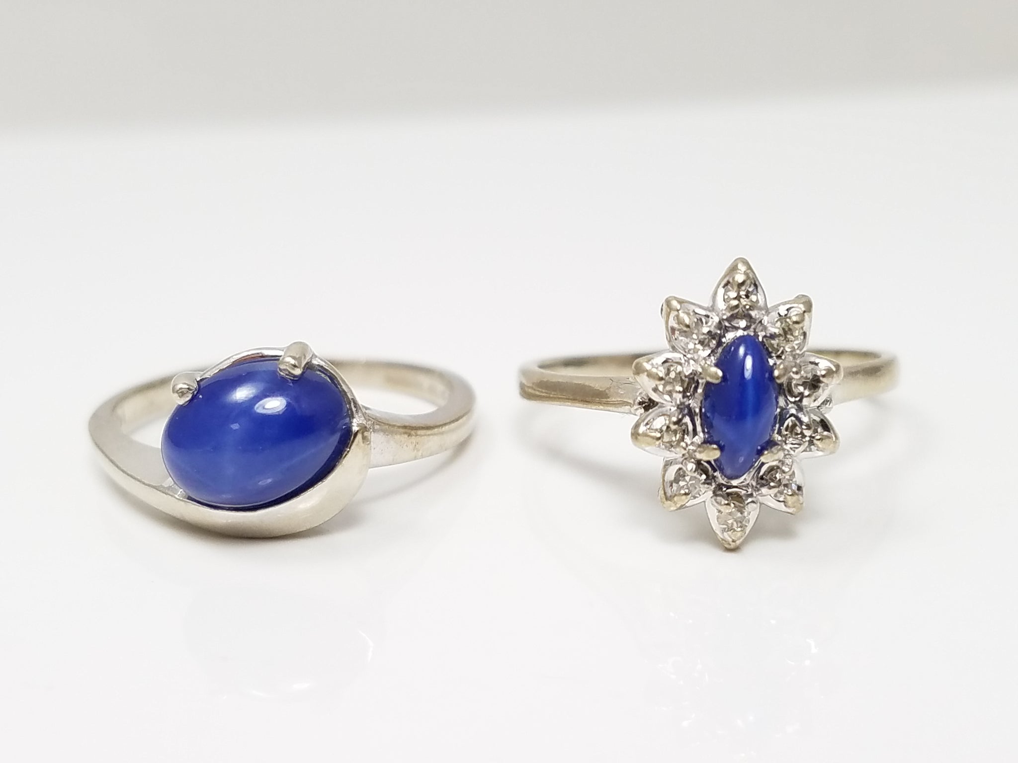 1960-1970's 10k/14k Gold Synthetic Star Sapphire Natural Diamond Jewelry Lot