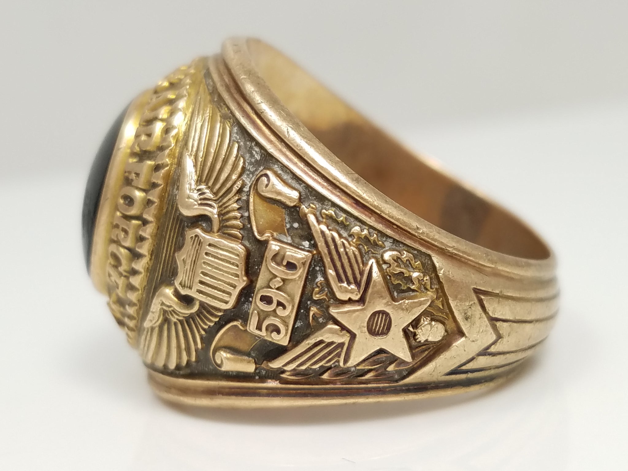 Historic 10k Vintage Air Force Pilot Ring