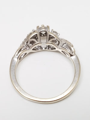 Petite 10k White Gold Natural Diamond Engagement Ring