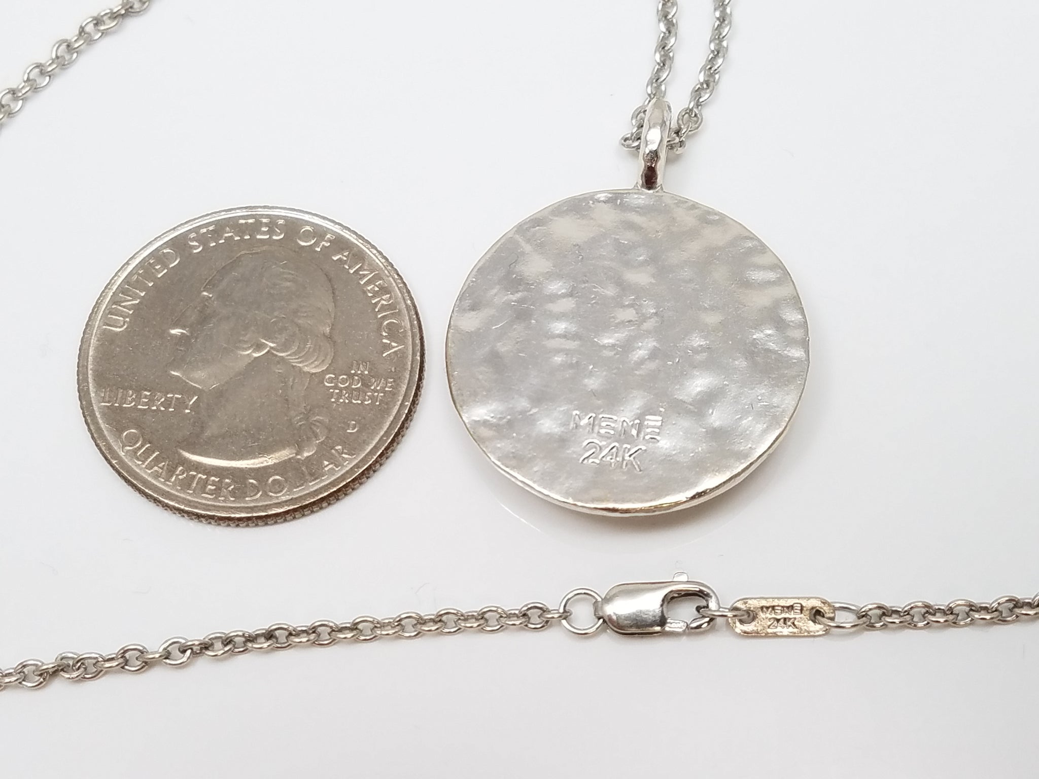 Cool MENE 21" Pure Platinum "Fraternite" Pendant Necklace