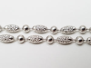 Gleaming 14k White Gold Diamond Cut Microbead Link 18" Chain Necklace