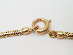 Sleek 14k Yellow Gold Snake 15" Chain Necklace