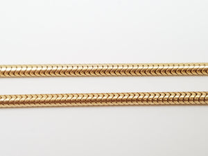Sleek 14k Yellow Gold Snake 15" Chain Necklace