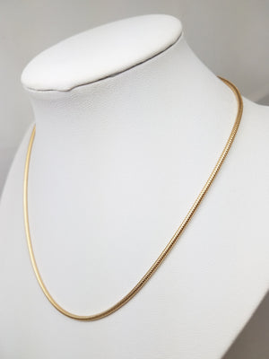 Sleek 14k Yellow Gold Snake 15" Chain Necklace