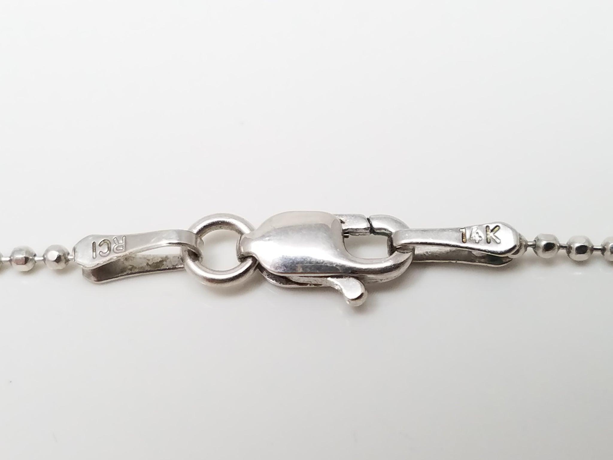 Dainty 14k White Gold Microbead Link Chain Necklace