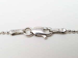 Dainty 14k White Gold Microbead Link Chain Necklace