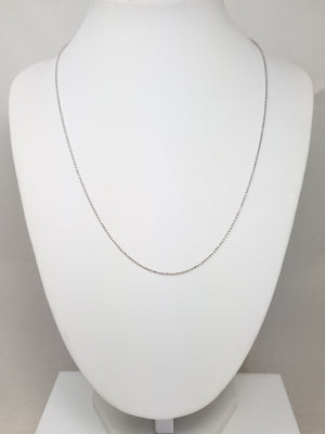 Dainty 14k White Gold Microbead Link Chain Necklace