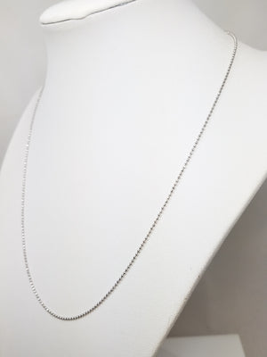 Dainty 14k White Gold Microbead Link Chain Necklace