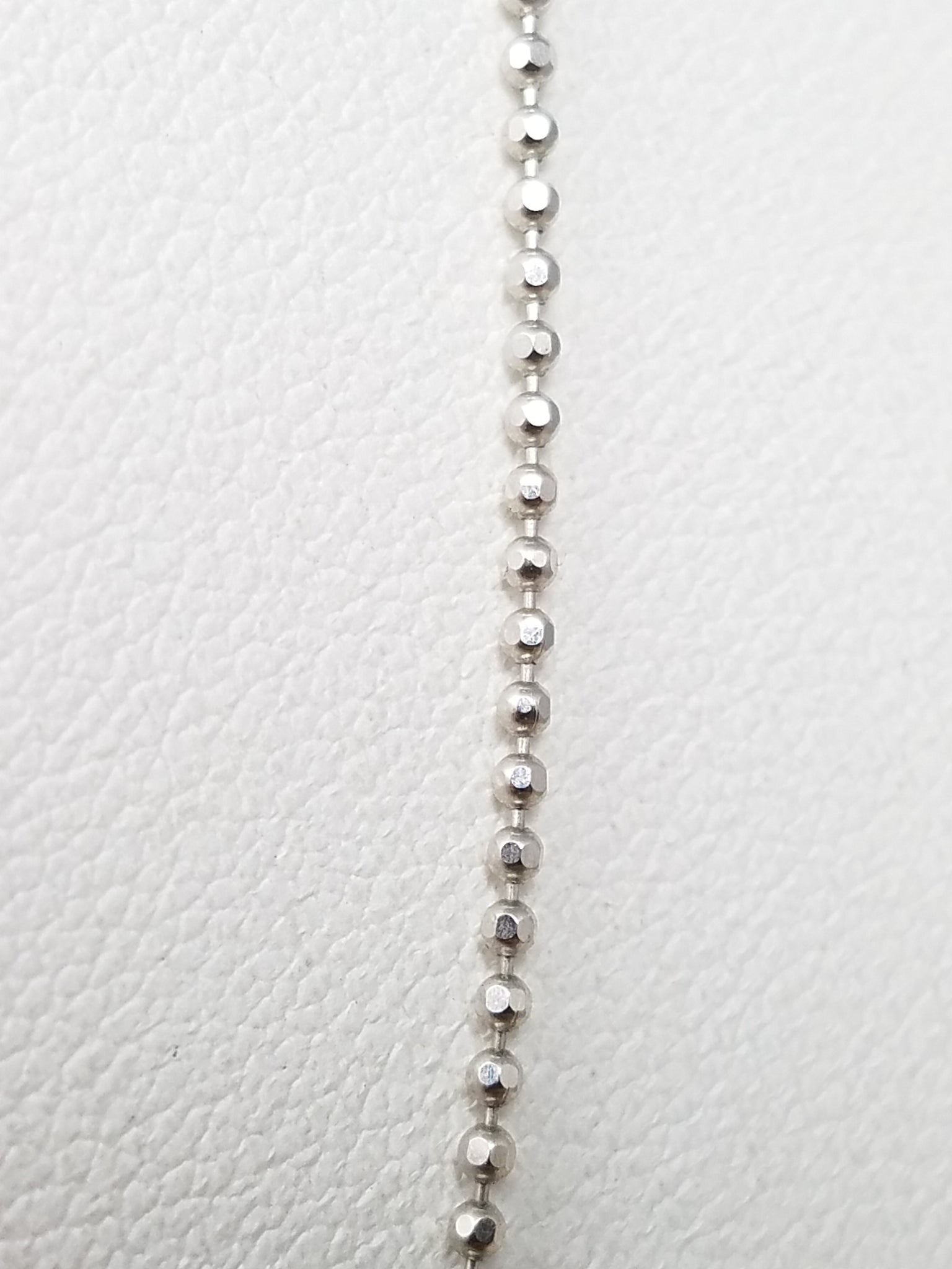 Dainty 14k White Gold Microbead Link Chain Necklace