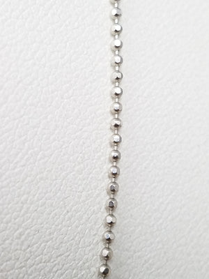 Dainty 14k White Gold Microbead Link Chain Necklace