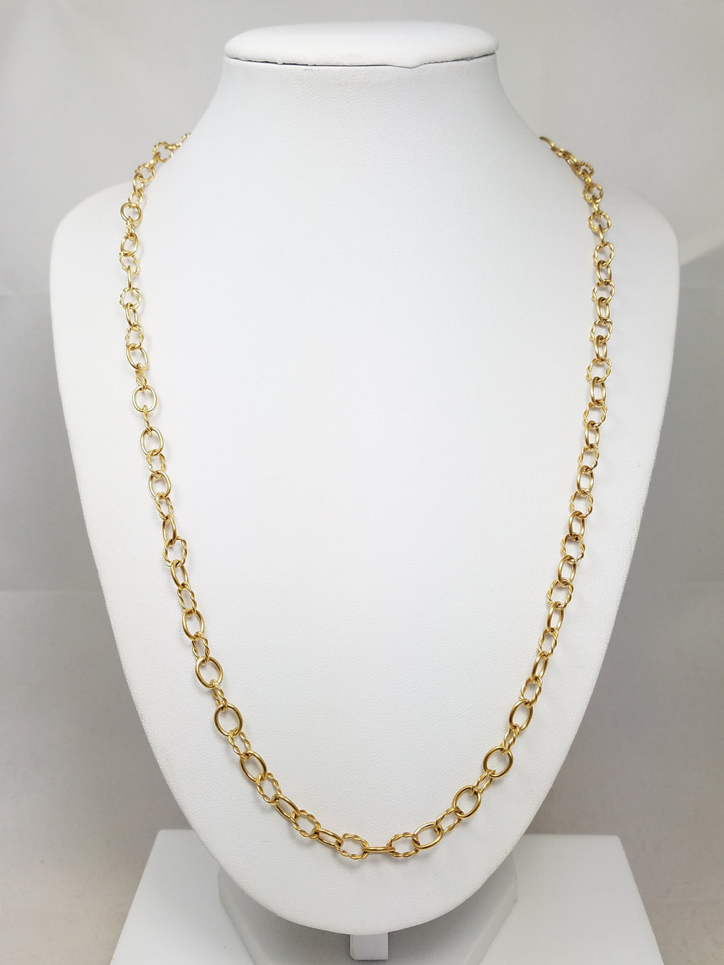 Extraordinary 22" Solid 18k Yellow Gold Fancy Link Necklace
