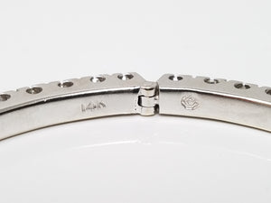 Exquisite 14k White Gold Natural Diamond Eternity Bangle Bracelet