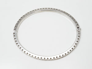 Exquisite 14k White Gold Natural Diamond Eternity Bangle Bracelet