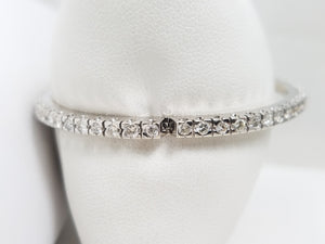 Exquisite 14k White Gold Natural Diamond Eternity Bangle Bracelet