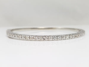 Exquisite 14k White Gold Natural Diamond Eternity Bangle Bracelet