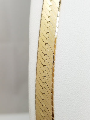 Impressive 14k Yellow Gold Herringbone 24" Necklace