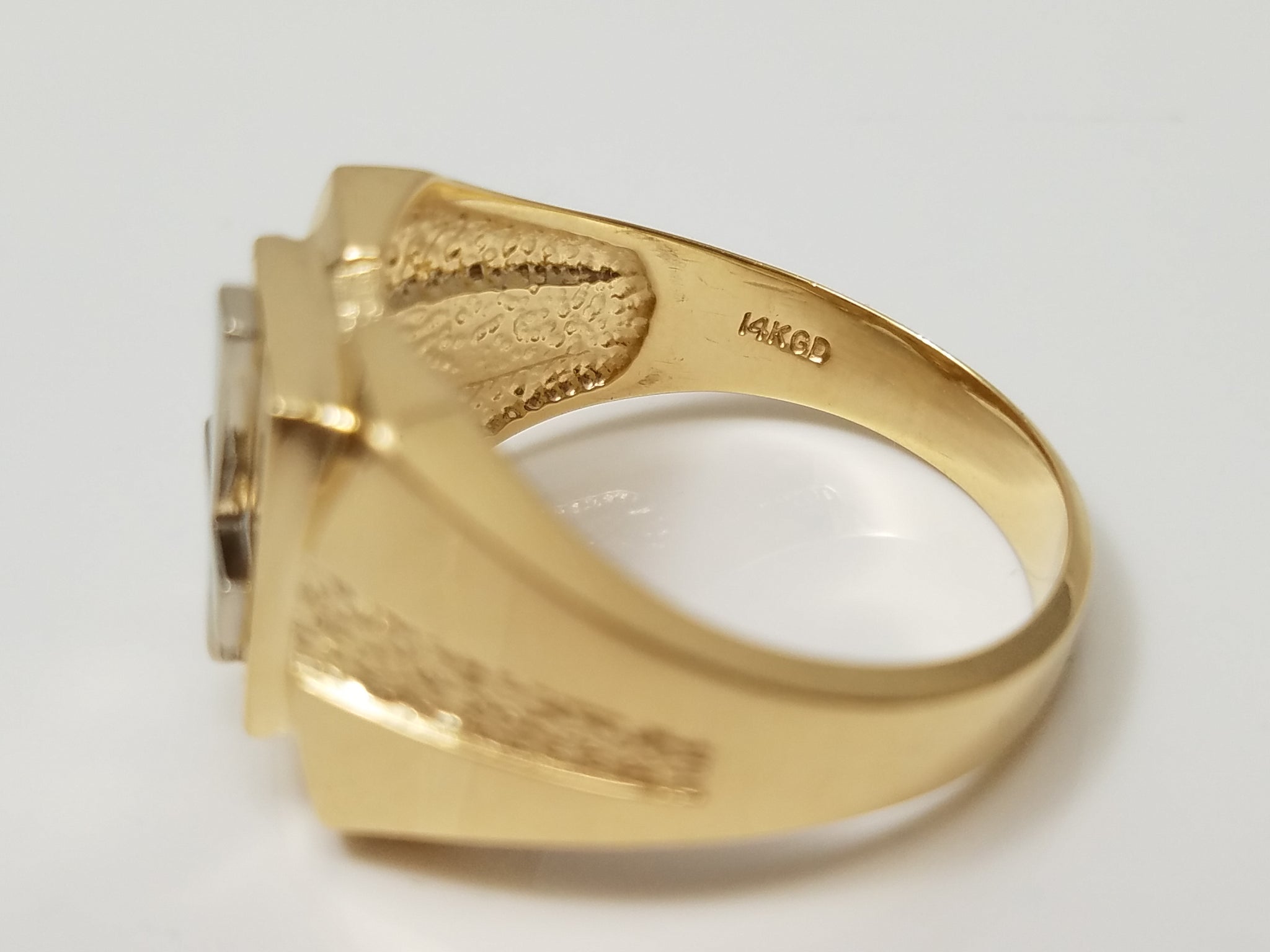 Men's 14k Two Tone Gold Cross Ring